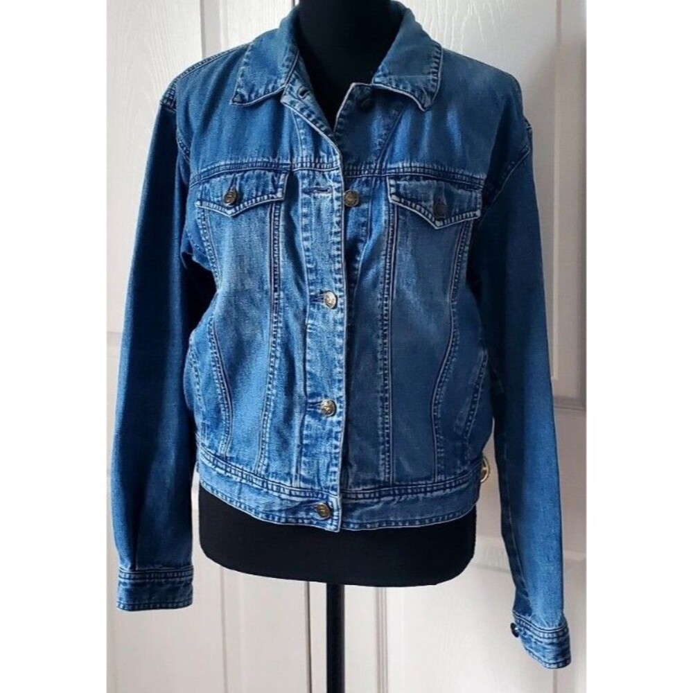Talbots Classic Blue Jean Denim Coat Womens Size Small Vintage Jean Jacket EUC